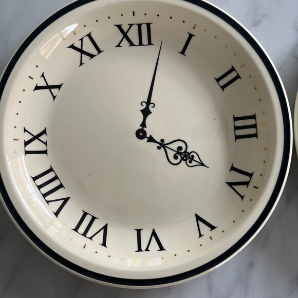 It's Tea Time!  Vintage Set of 2 Arthur Wood Roman Numeral Clock Face Plates - Picture 2 of 4